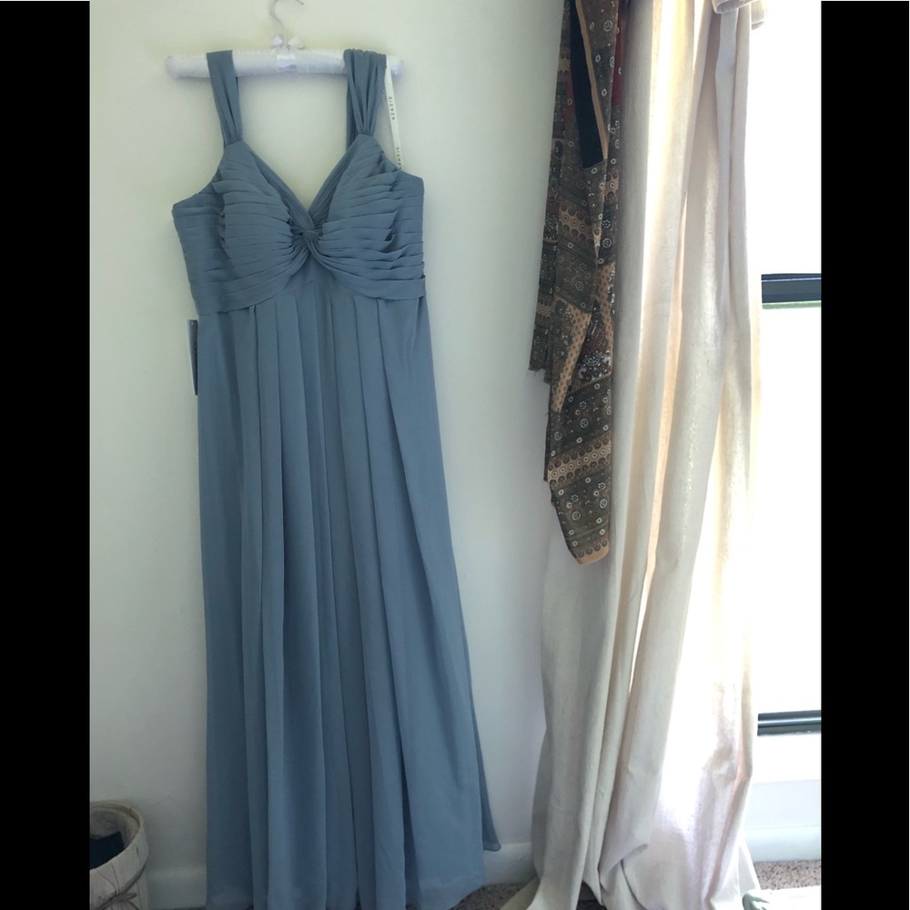 Azazie Kaitlynn Dusty Blue Dress NWT
